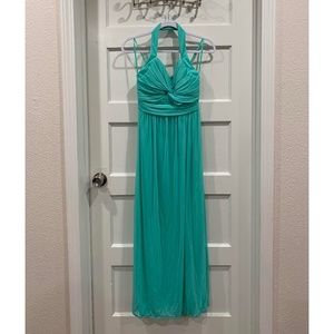 Jodi Kristopher | Turquoise Halter Formal Dress